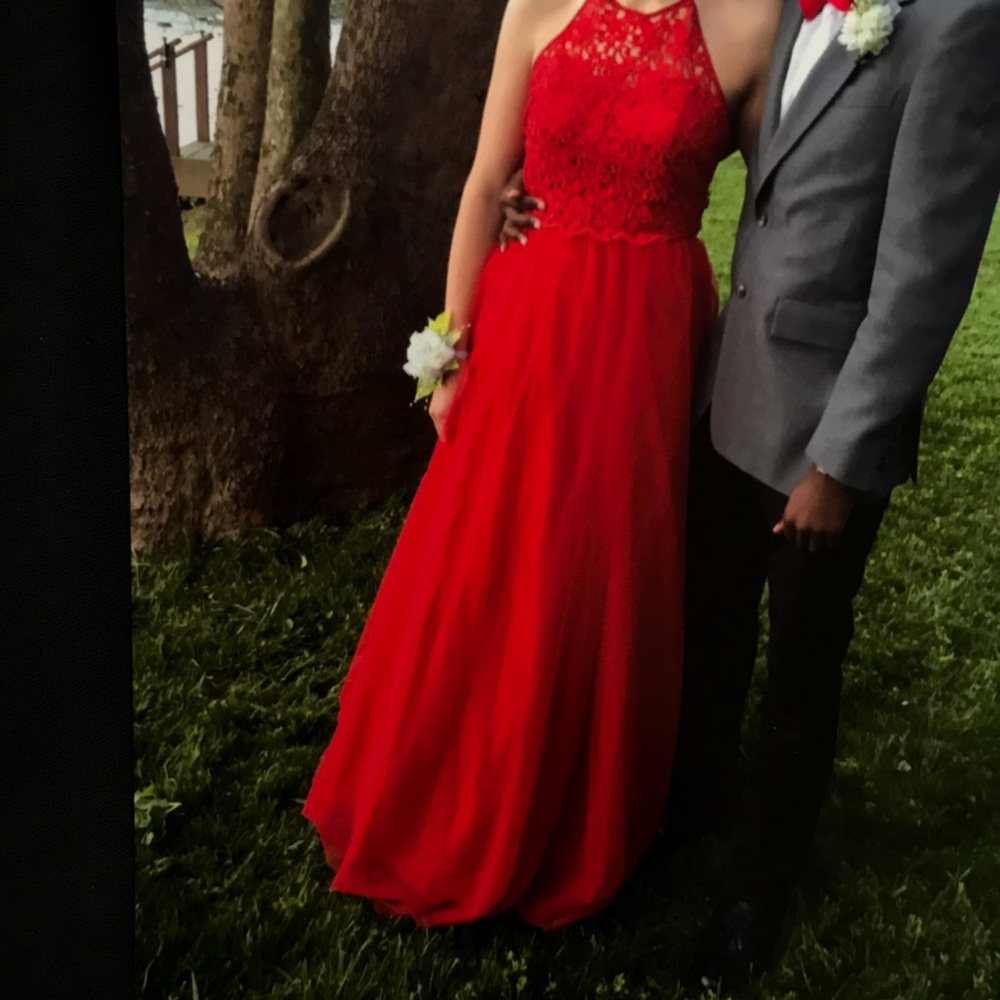 Red 2 piece Prom Dress
